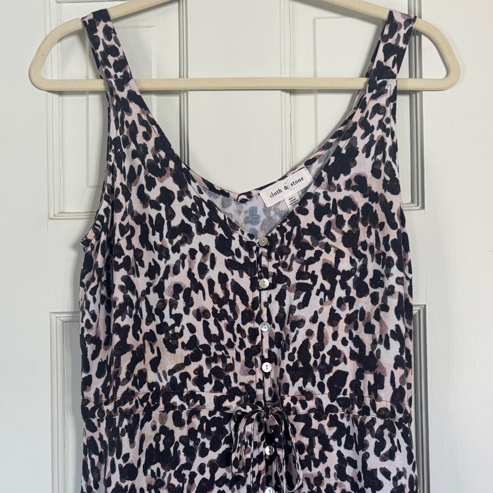 Linen blend Leopard Print Dress - Picture 4 of 6